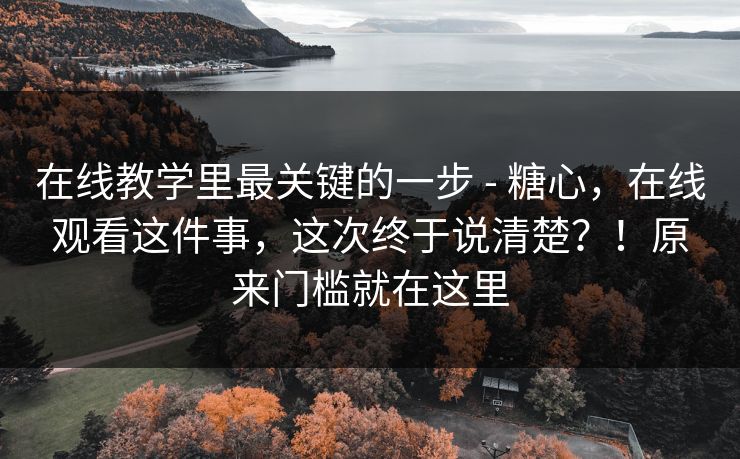 在线教学里最关键的一步 - 糖心，在线观看这件事，这次终于说清楚？！原来门槛就在这里